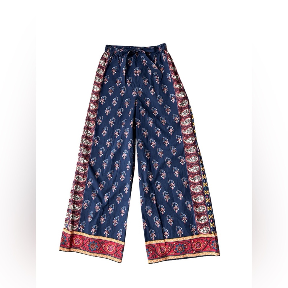 NEW Anthropologie Tanvi Kedia Colorful Bohemian Wide Leg Pants size XS NWT - Picture 2 of 12